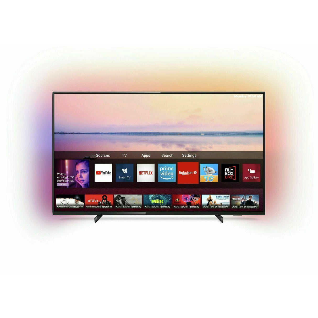 Refurbished Philips 50 Inch 50PUS6704 Smart 4K Ultra HD HDR Ambilight LED TV UK