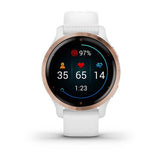 Garmin Venu 2S Rose Gold Stainless Steel Bezel with White Case and Silicone Band - Refurbished Good