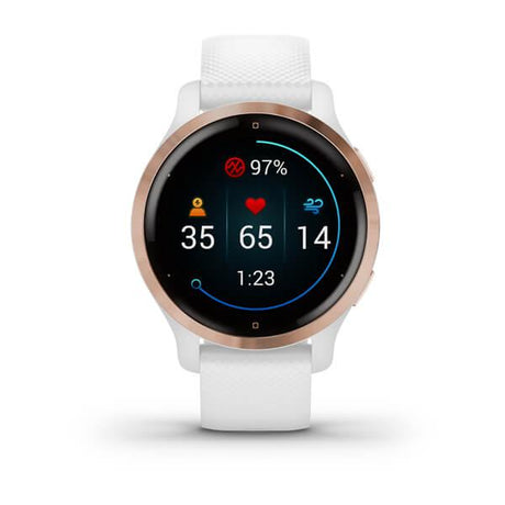Garmin Venu 2S Rose Gold Stainless Steel Bezel with White Case and Silicone Band - Refurbished Good