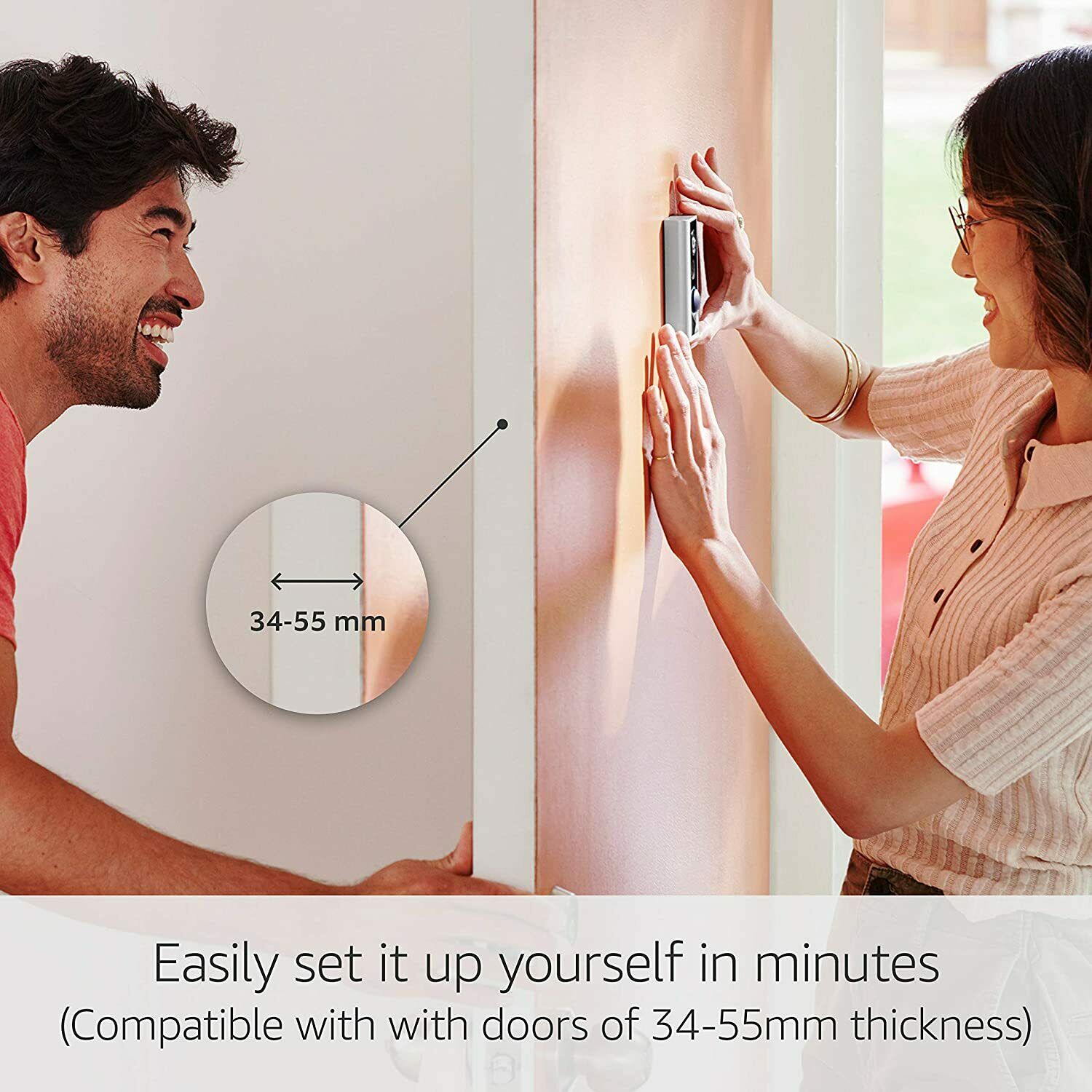 Ring Smart Door View Cam with Built-in Wi-Fi & Camera, Satin Nickel