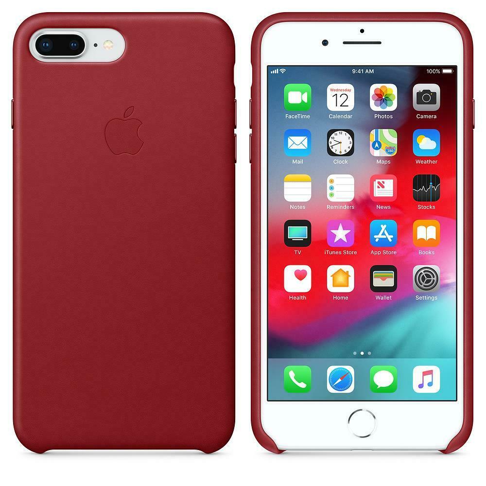 Apple iPhone 8 Plus Leather Case, Red