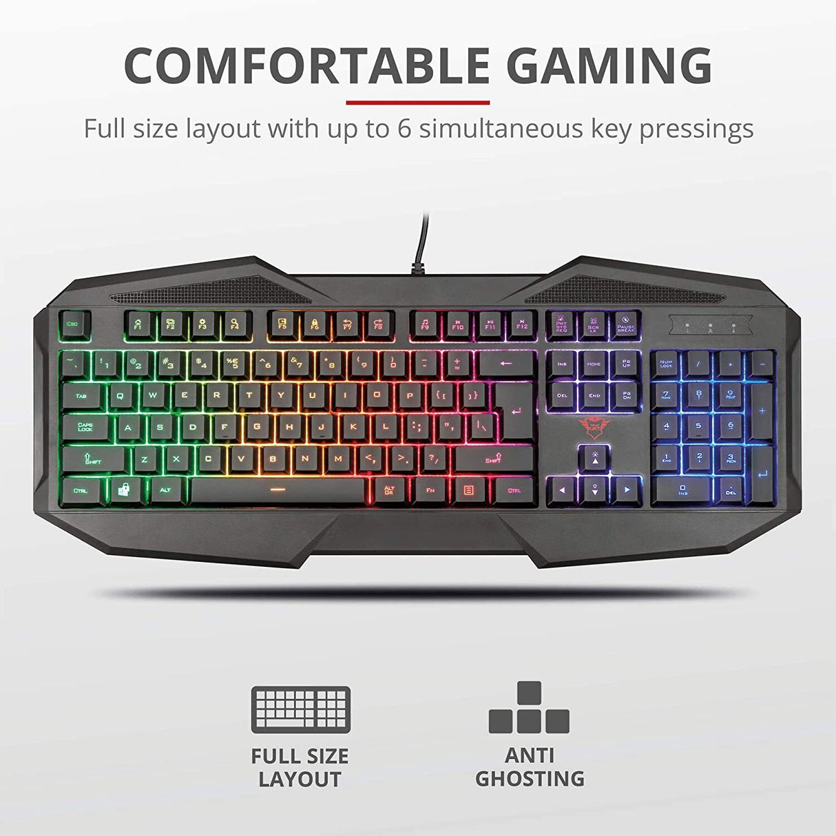 Trust Gaming GXT 830-RW Avonn Keyboard LED Illuminated, ‎Black