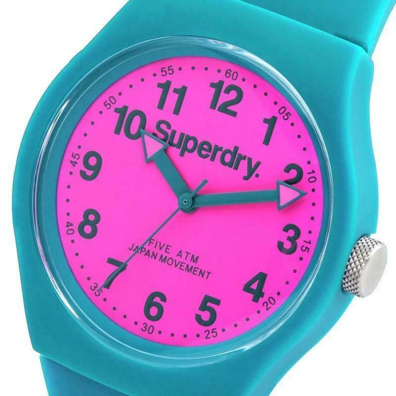 Superdry Men's OSAKA Analogue Watch With Silicone Straps Blue/Pink