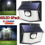 LITOM 6pcs 60 LED Solar Motion Sensor Light