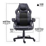 Play Haha Gaming Chair Racing Style Office Swivel Computer Desk Chair Ergonomic - Black