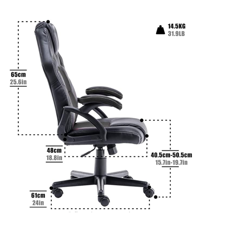 Play Haha Gaming Chair Racing Style Office Swivel Computer Desk Chair Ergonomic - Black