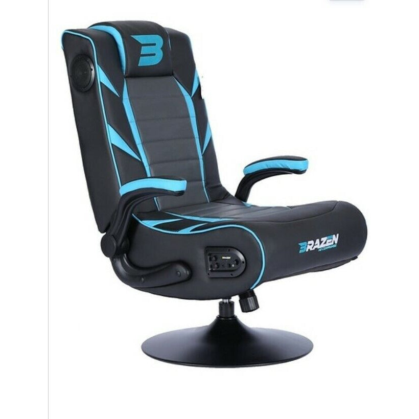 BraZen Panther Elite 2.1 Bluetooth Surround Sound Gaming Chair - Black / Blue
