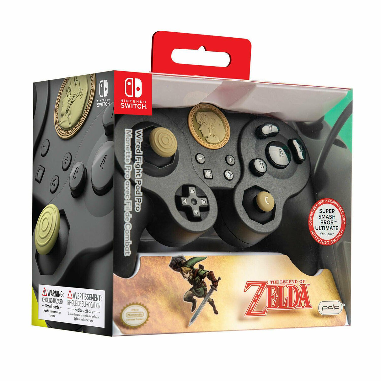 PDP Nintendo Switch Wired Fight Pad Pro Controller Legend of Zelda Link Edition - Black