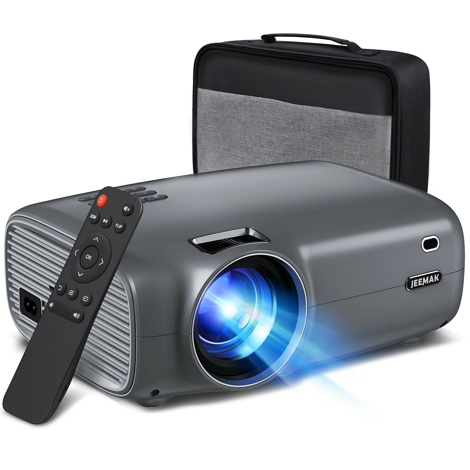 Jeemak Mini Portable Projector 4K Video Movie Projector Home Display 5000Lu HDMI