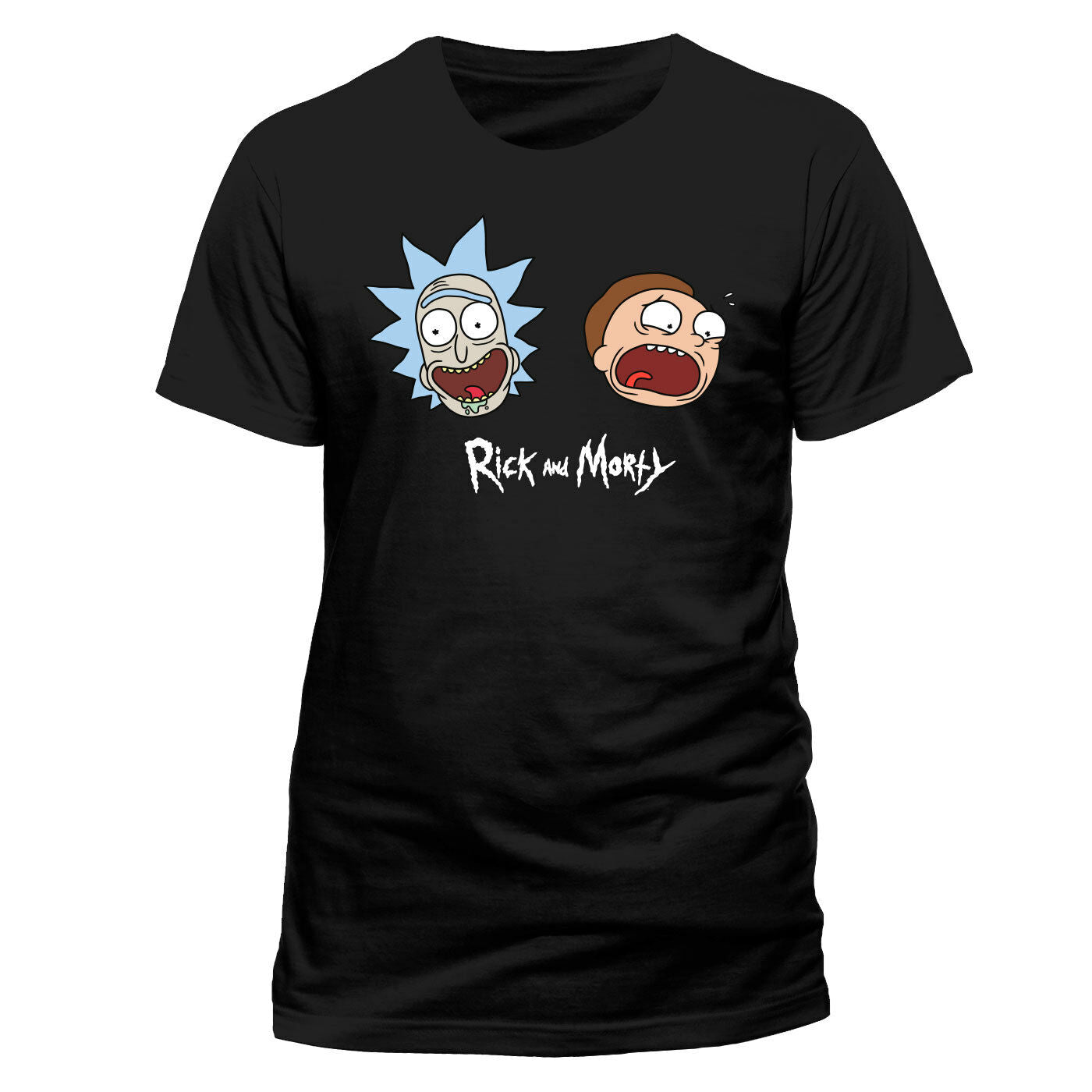 Official Rick and Morty Faces / Heads T-Shirt - Black - X Large