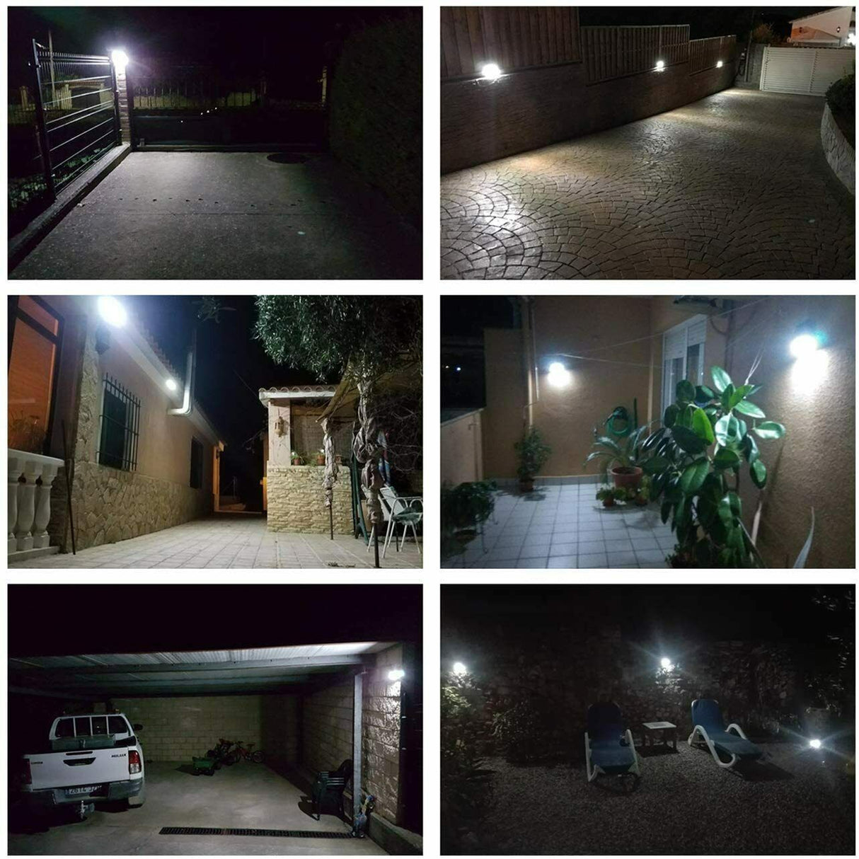 LITOM 6pcs 60 LED Solar Motion Sensor Light