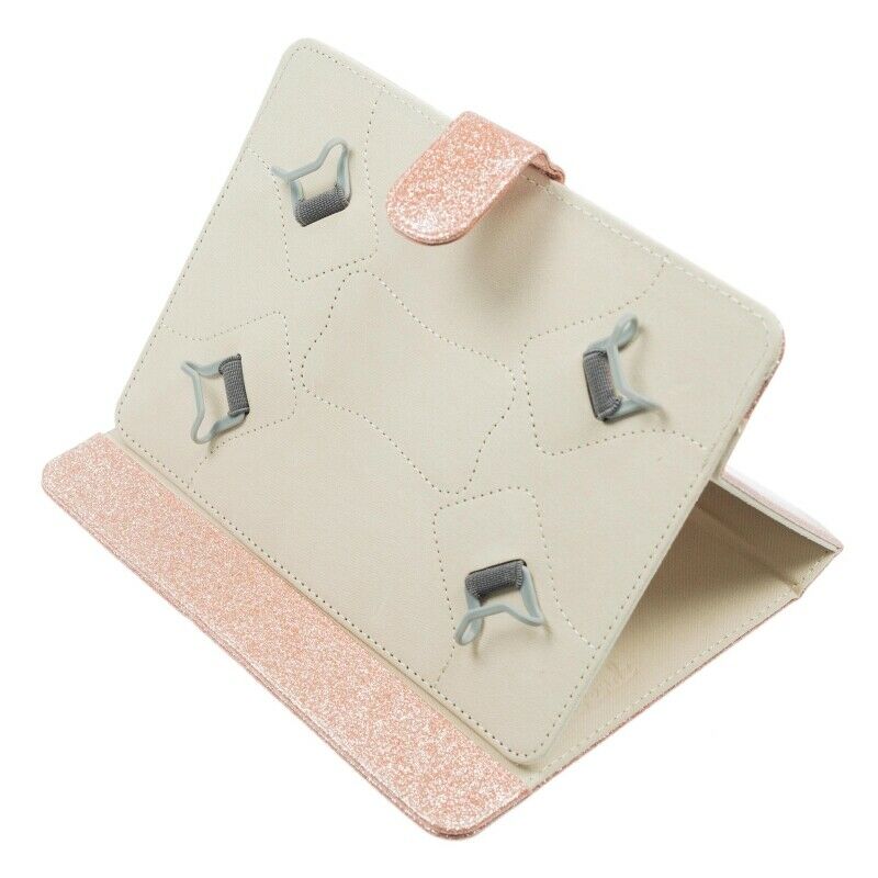 Trendz Universal 6-8 Folio Tablet Case - Rose Gold/Glitter