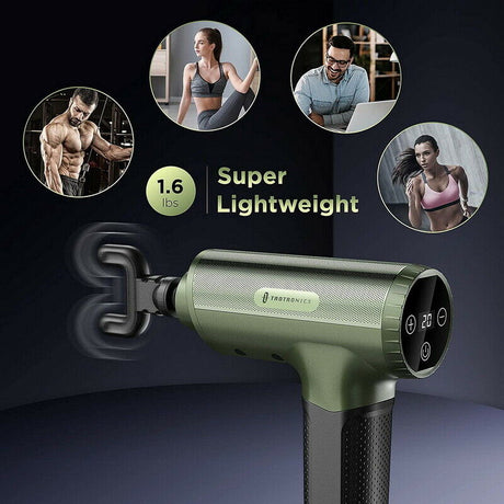 Taotronics TT-PCA004 Massage Gun Muscle Massager with 20 Speeds, 3200rpm/min, Green