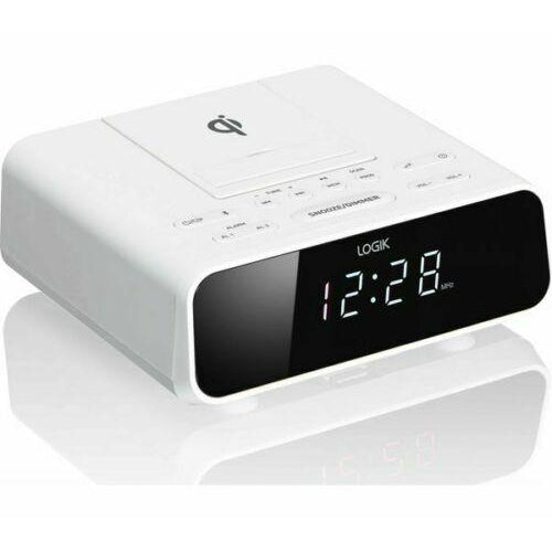 LOGIK LCRQIW21 FM Bluetooth Clock Radio - White - Refurbished Excellent - No Antenna