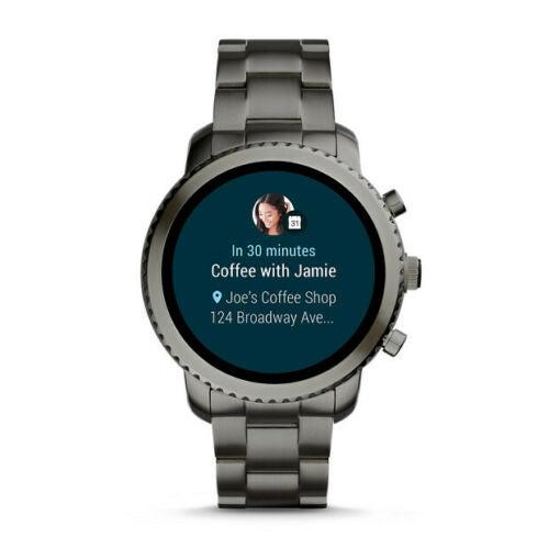 Stainless Steel Fossil Watch Series Fossil Q Explorist Gen 45mm Smoke Stainless Steel Smartwatch