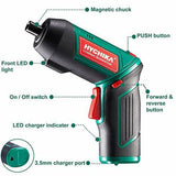 Hychika 20Pc 3.6V Cordless Electric Screwdriver Drill Set Tool Kit LED Battery