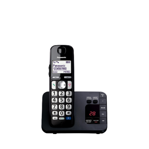 Panasonic KX-TGE720EB Bigger Button Digital Cordless Telephone, Black