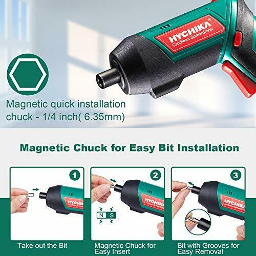 Hychika 20Pc 3.6V Cordless Electric Screwdriver Drill Set Tool Kit LED Battery