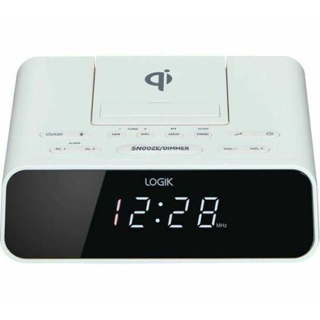 LOGIK LCRQIW21 FM Bluetooth Clock Radio - White - Refurbished Excellent - No Antenna