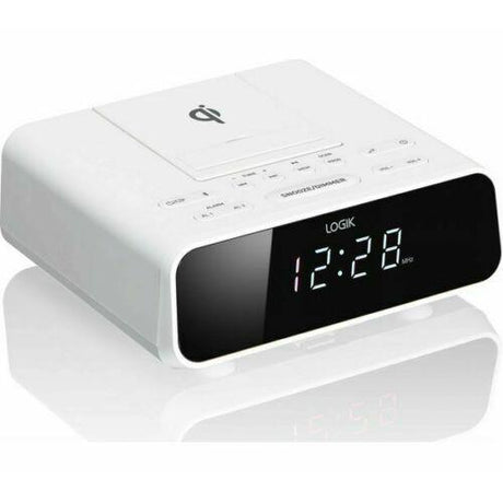 LOGIK LCRQIW21 FM Bluetooth Clock Radio - White - Refurbished Pristine