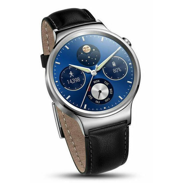Huawei W1 Stainless Steel with Leather Strap