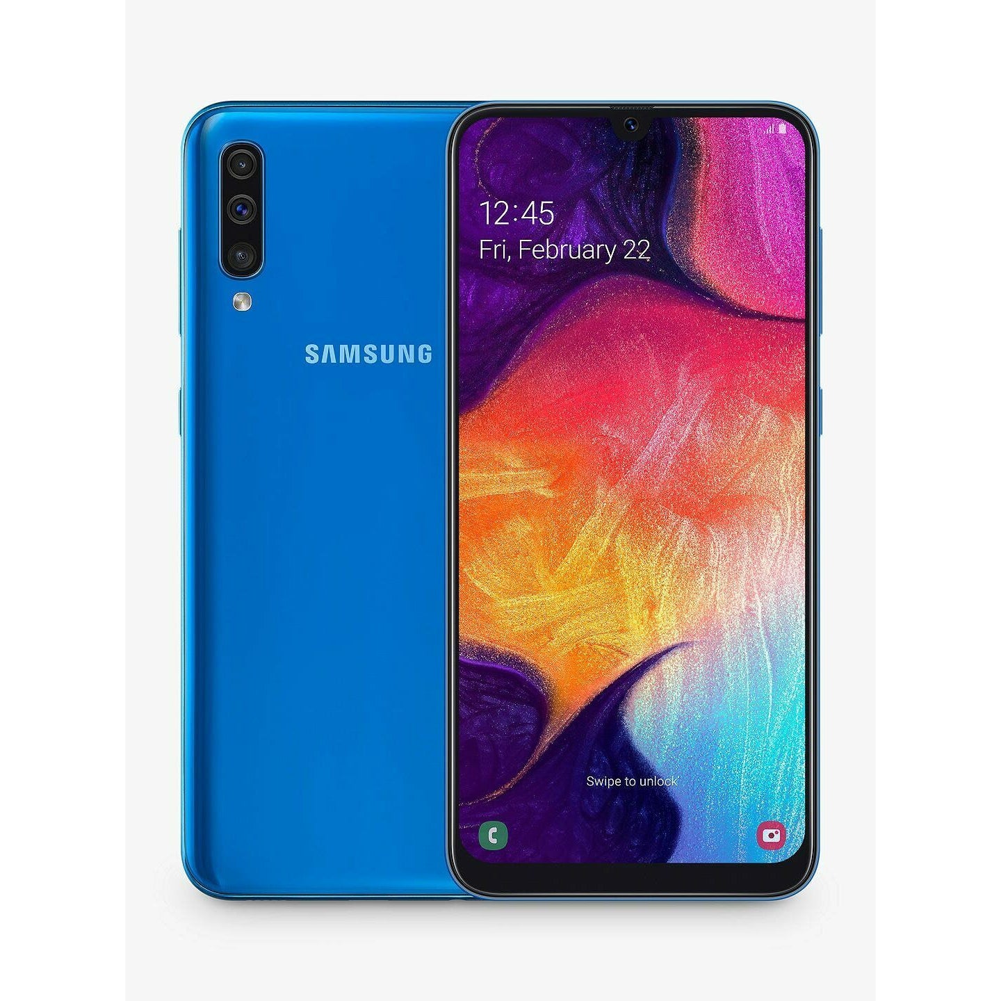 Samsung Galaxy A50 Smartphone, 4GB RAM, 6.4", 4G LTE, SIM Free, 128GB, Blue
