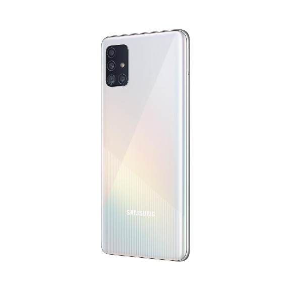 Samsung Galaxy A51 Smartphone, 4GB RAM, 6.5", 4G LTE, SIM Free, 128GB in Prism Crush White