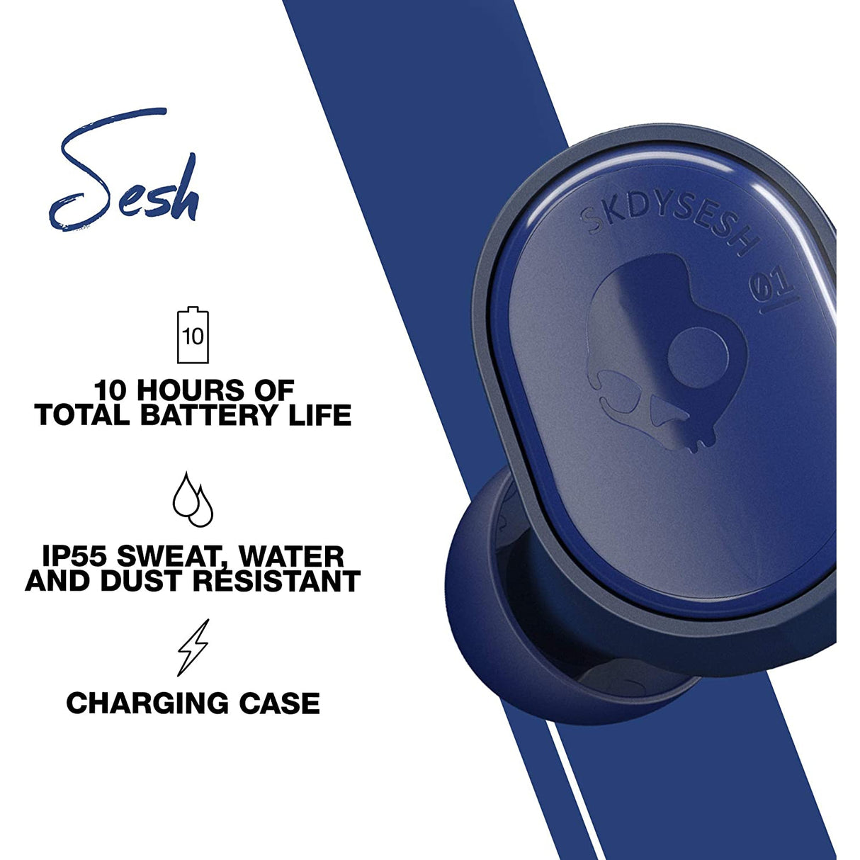 Skullcandy Sesh True Wireless In-Ear Earbuds - Indigo Blue