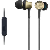 Sony MDR-EX650APT Earphones with Brass Housing, Smartphone Mic and Control - Gold/black