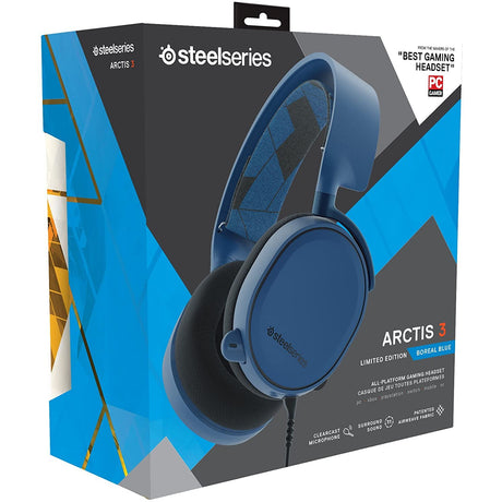 SteelSeries Arctis 3 Legacy Edition, All-Platform Gaming Headset for PC/Mac/PlayStation 4/Xbox One/Nintendo Switch/mobile/VR - Boreal Blue