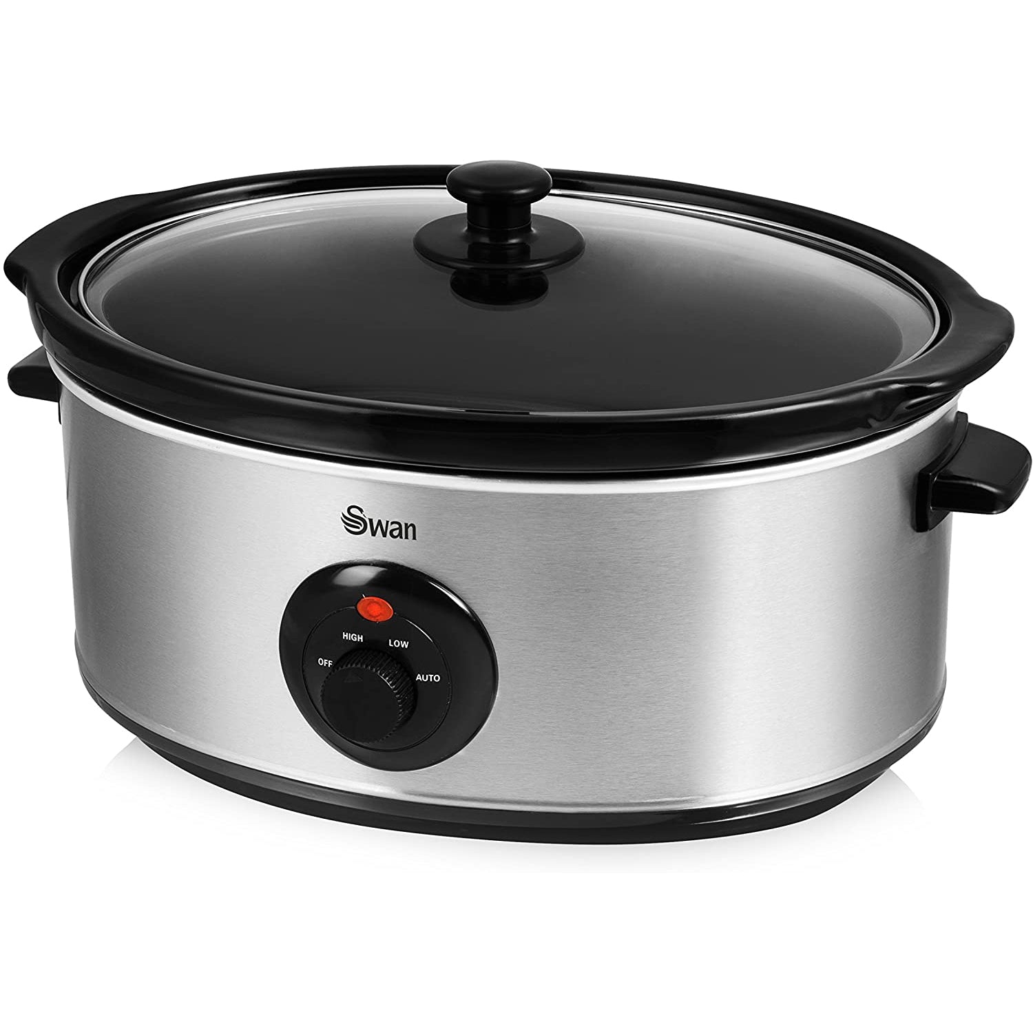 Swan SF17030N Stainless Steel Slow Cooker, 6.5 Litre, Silver