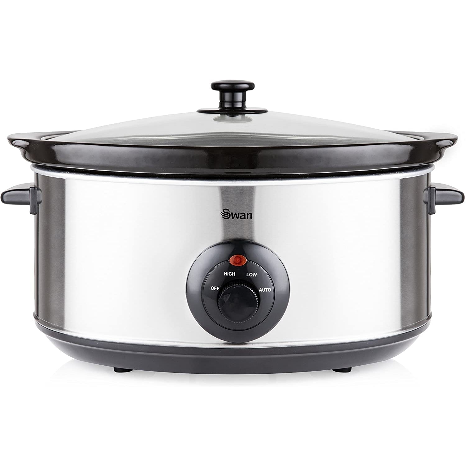 Swan SF17030N Stainless Steel Slow Cooker, 6.5 Litre, Silver