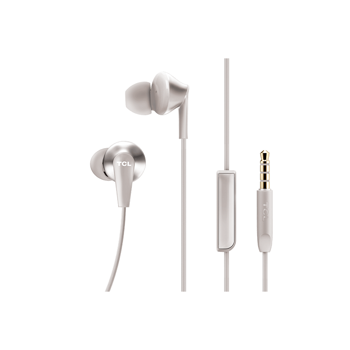 TCL ELIT300 In-Ear Earbud Noise Isolating Wired Headphones w/ Built-in Mic, Grey