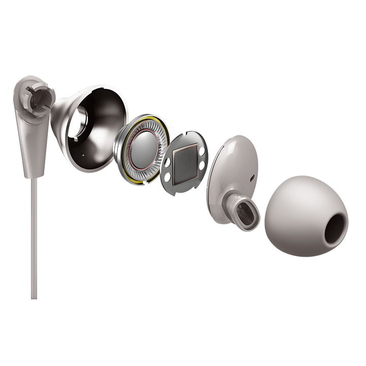 TCL ELIT300 In-Ear Earbud Noise Isolating Wired Headphones w/ Built-in Mic, Grey