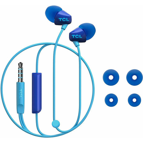 TCL SOCL100 In-Ear Headphones with Mic (Noise Isolation, Remote, Mic) Ocean Blue