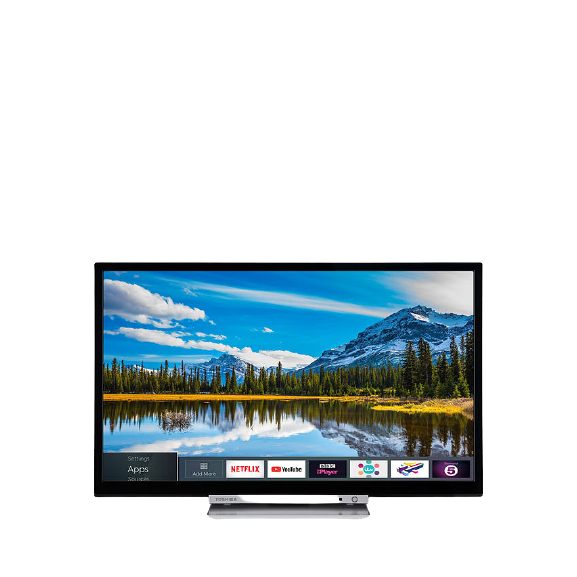 Toshiba 32D3863DB LED HD Ready 720p Smart TV/DVD Combi, 32" with Freeview HD & Freeview Play, Black - Refurbished