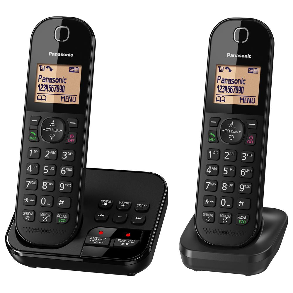 Panasonic KX-TGC422EB Cordless Phone with Answering Machine Twin Handsets - Refurbished Excellent