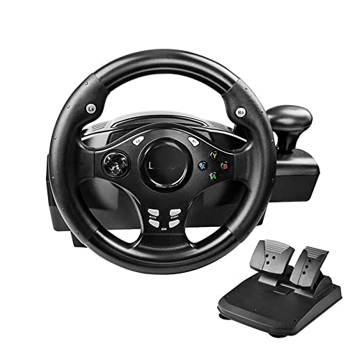 R270 Dual-Motor Racing Wheel with Pedals and Gear Shifter for Multi Platform, Black