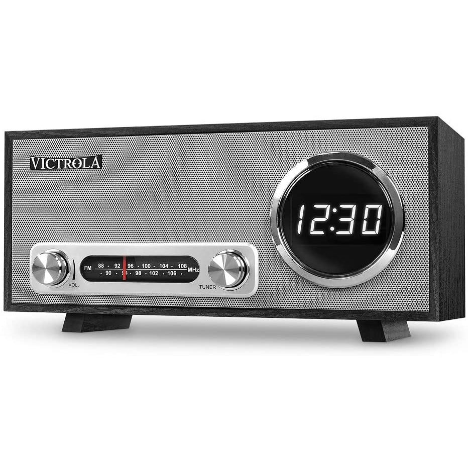 Victrola Broadway Bluetooth Clock Radio with Digital Display - Black