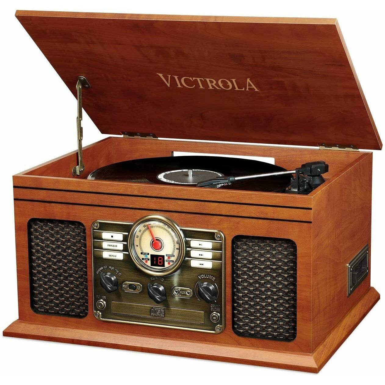 Victrola Classic 6-in-1 Bluetooth Turntable Music Centre - Mahogany