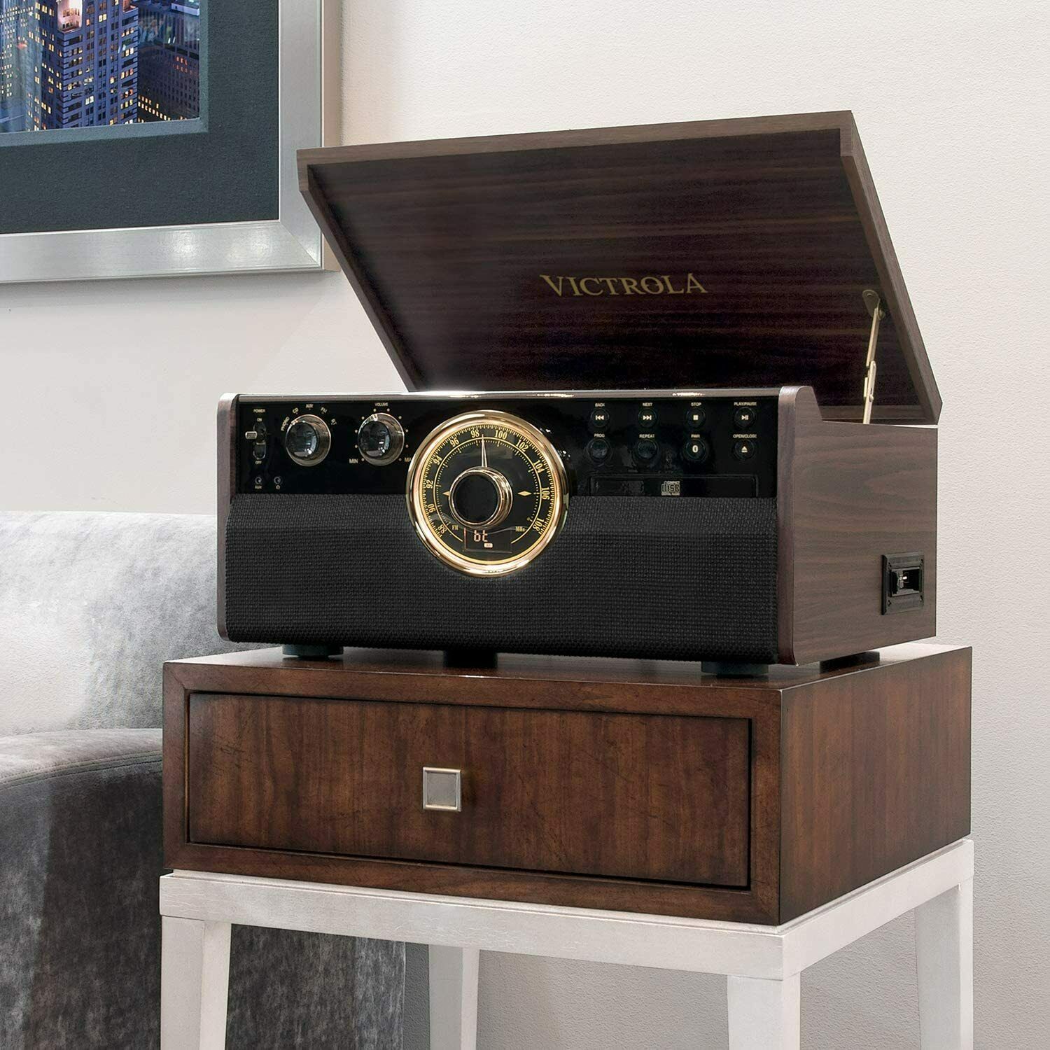 Victrola Empire 6-in-1 Bluetooth Turntable Music Centre - Expresso