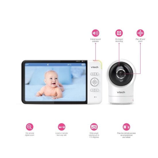 VTech RM7764HD 7inch Smart Wi-Fi Baby Monitor - Refurbished Excellent